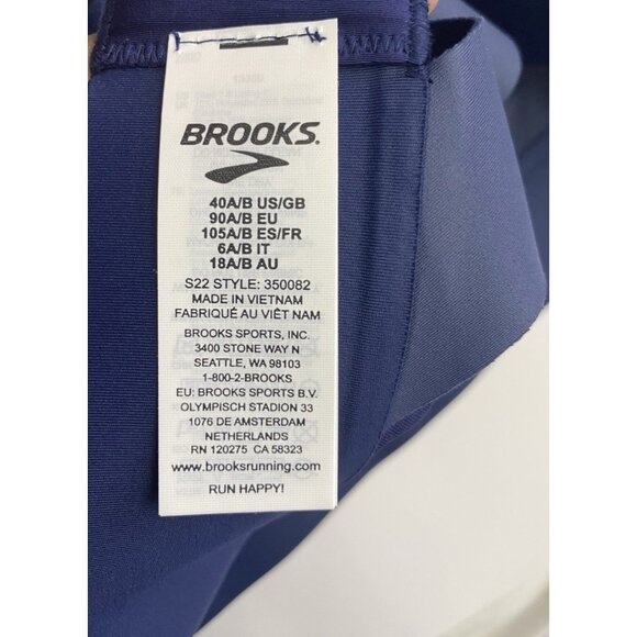 Brooks 40 A/B Run Drive Interlace Navy Sports Bra Compression Quick Dry Woven - Picture 7 of 10